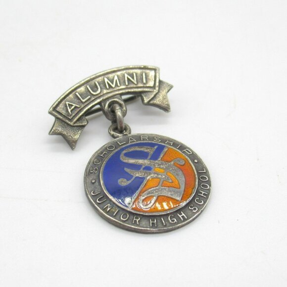 Sterling Silver JR High School Alumni Scholarship Pin Berk's Jewelry Reading PA - Picture 2 of 6